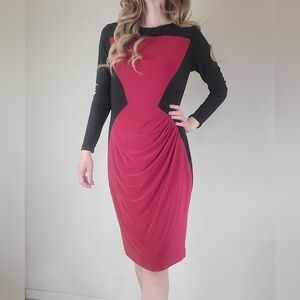 Lauren Ralph Lauren women classy office work dress black and red Size 8
